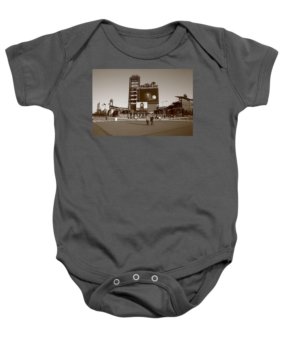America Baby Onesie featuring the photograph Citizens Bank Park - Philadelphia Phillies #6 by Frank Romeo