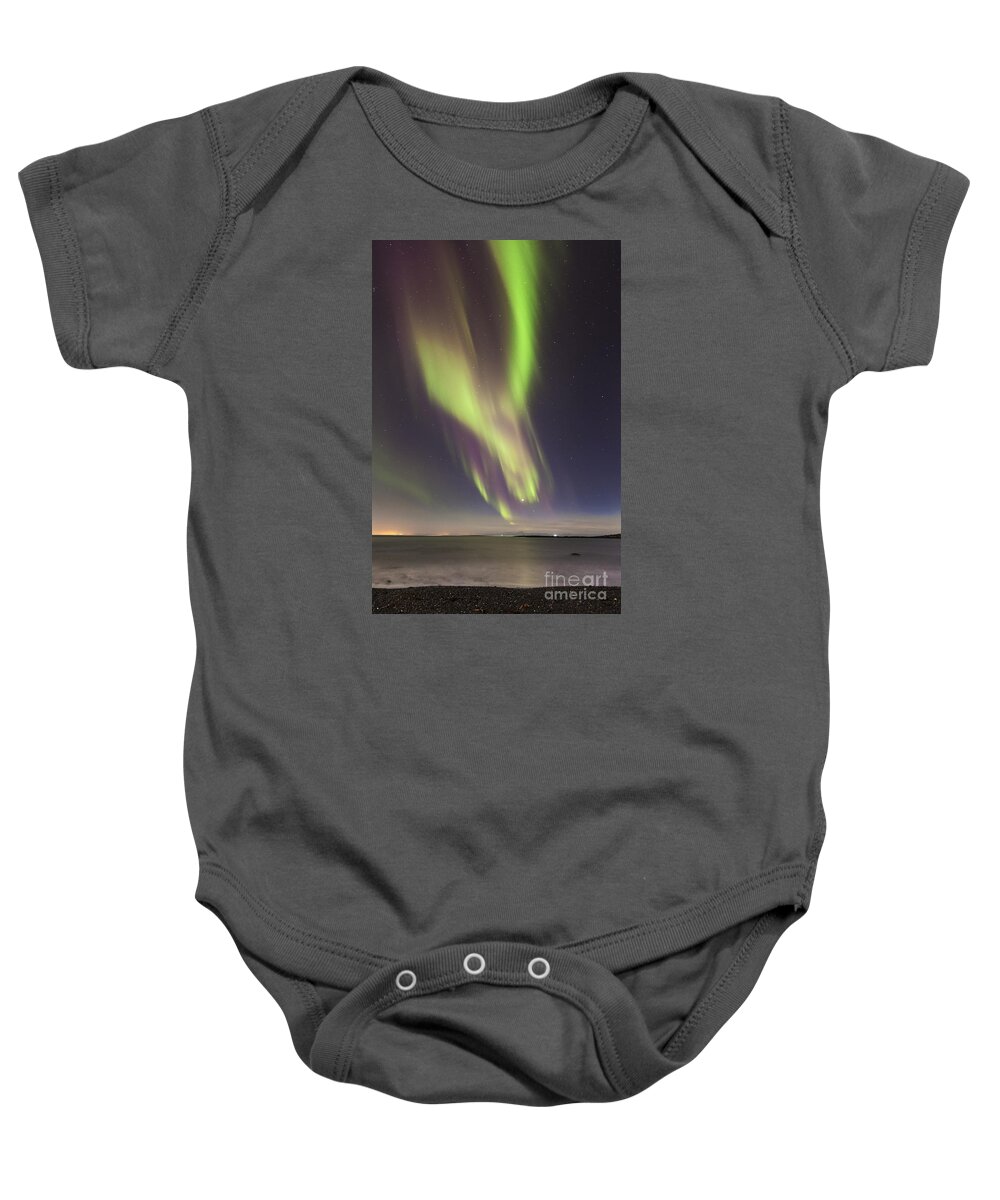 Northern Lights Baby Onesie featuring the photograph Northern Lights Iceland #10 by Gunnar Orn Arnason