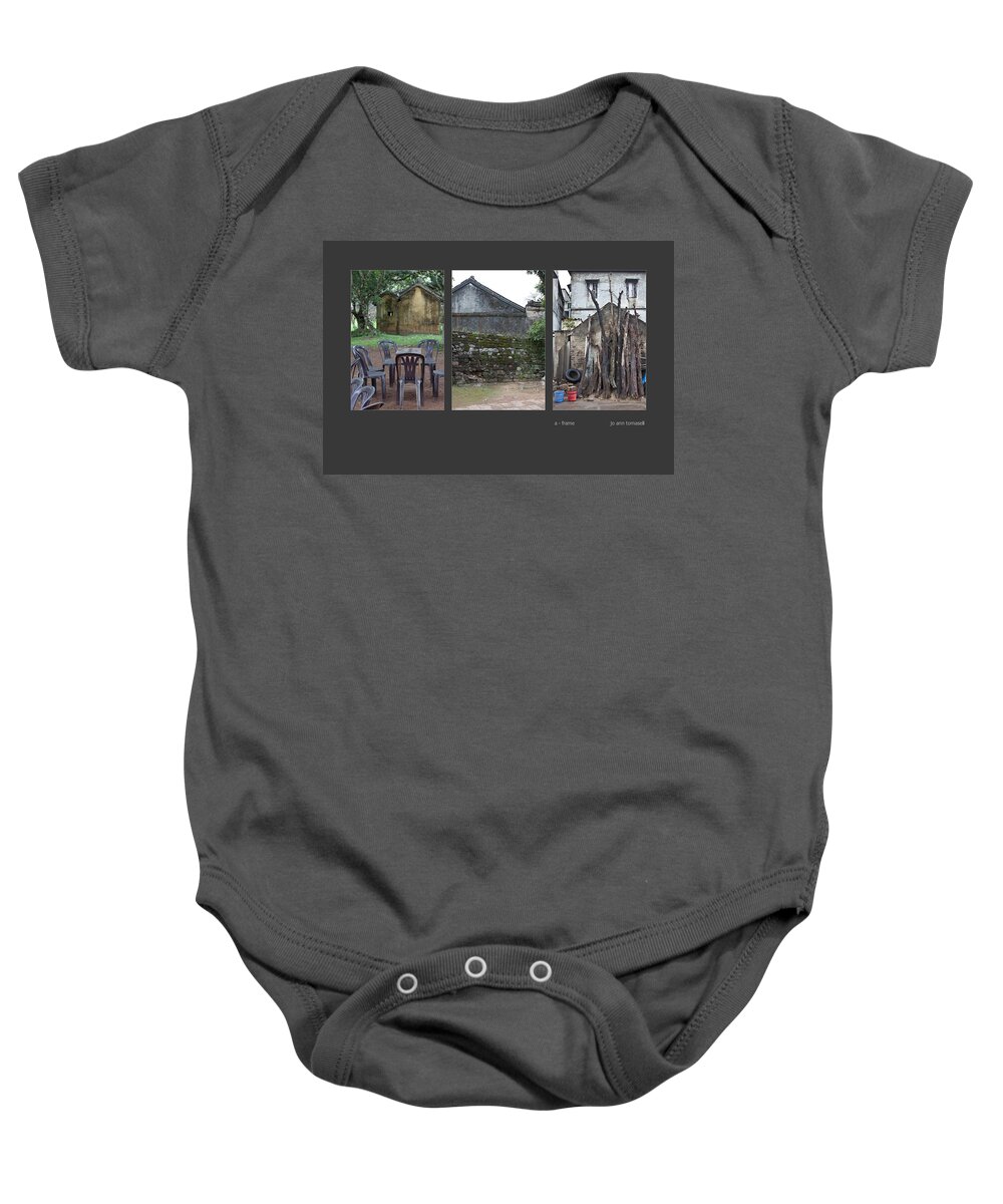 A-frame Baby Onesie featuring the photograph A Frame Triptych Image Art by Jo Ann Tomaselli