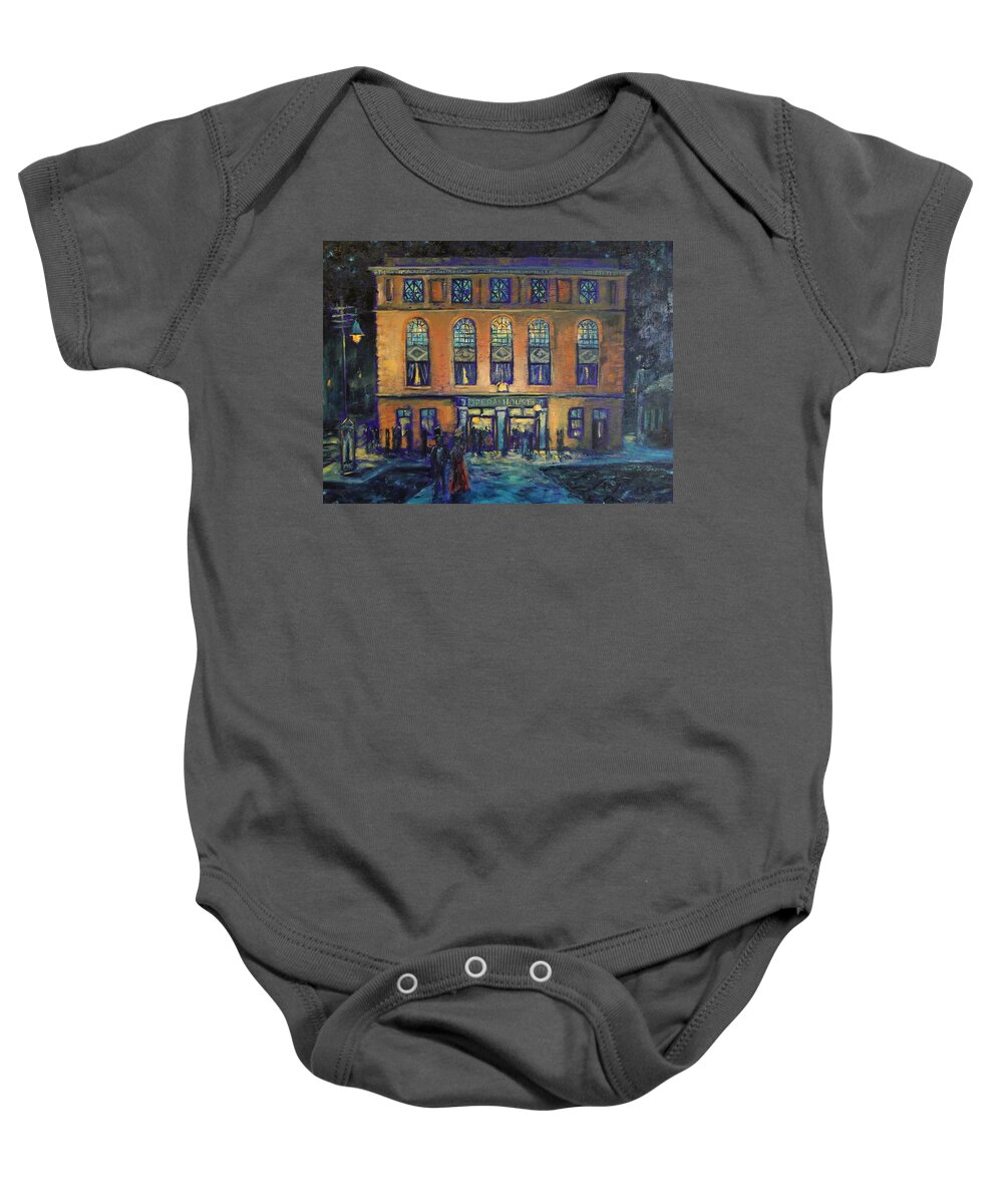 Sheboygan Baby Onesie featuring the painting A night at the opera by Daniel W Green