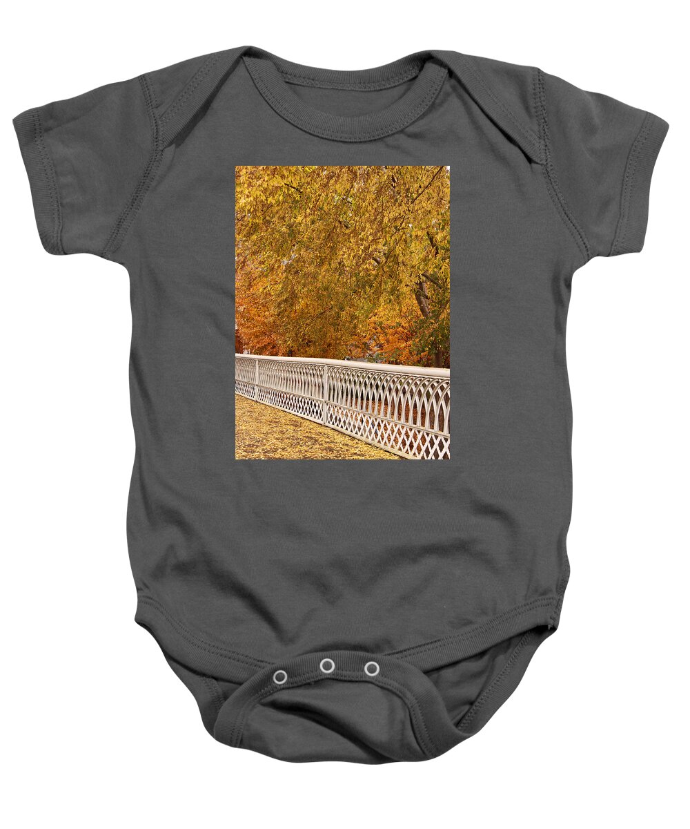 Chattanooga Baby Onesie featuring the photograph A Quiet Day on the Riverwalk by Tom and Pat Cory
