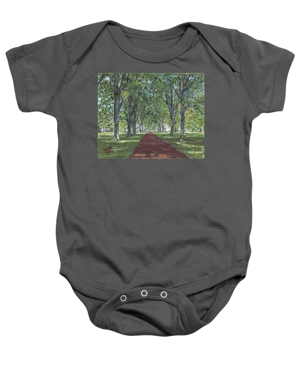 Washington Crossing Pa Baby Onesie featuring the painting Washington Crossing State Park by Cliff Wilson