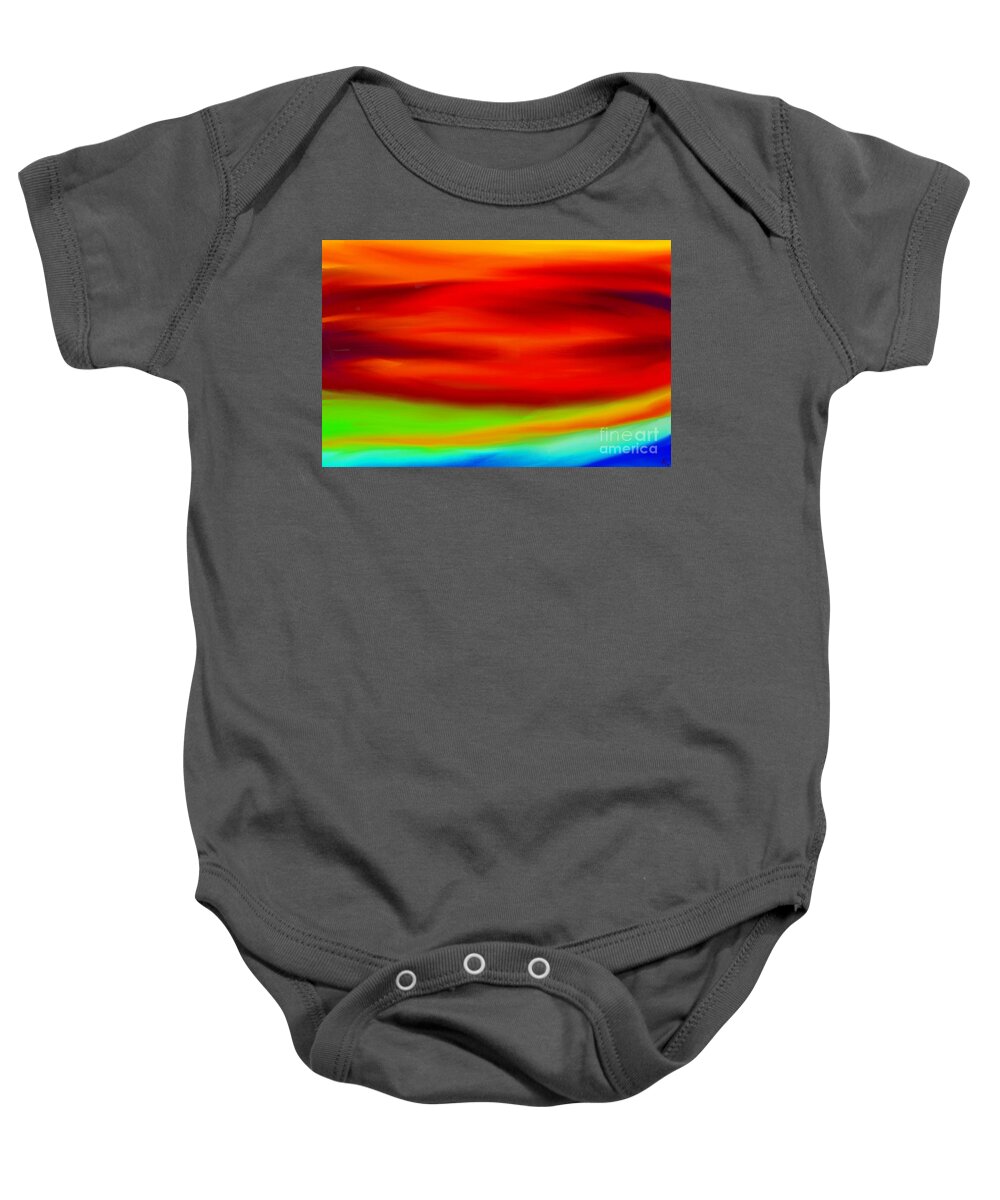 Abstract Colors Baby Onesie featuring the painting Abstract Colors by Anita Lewis