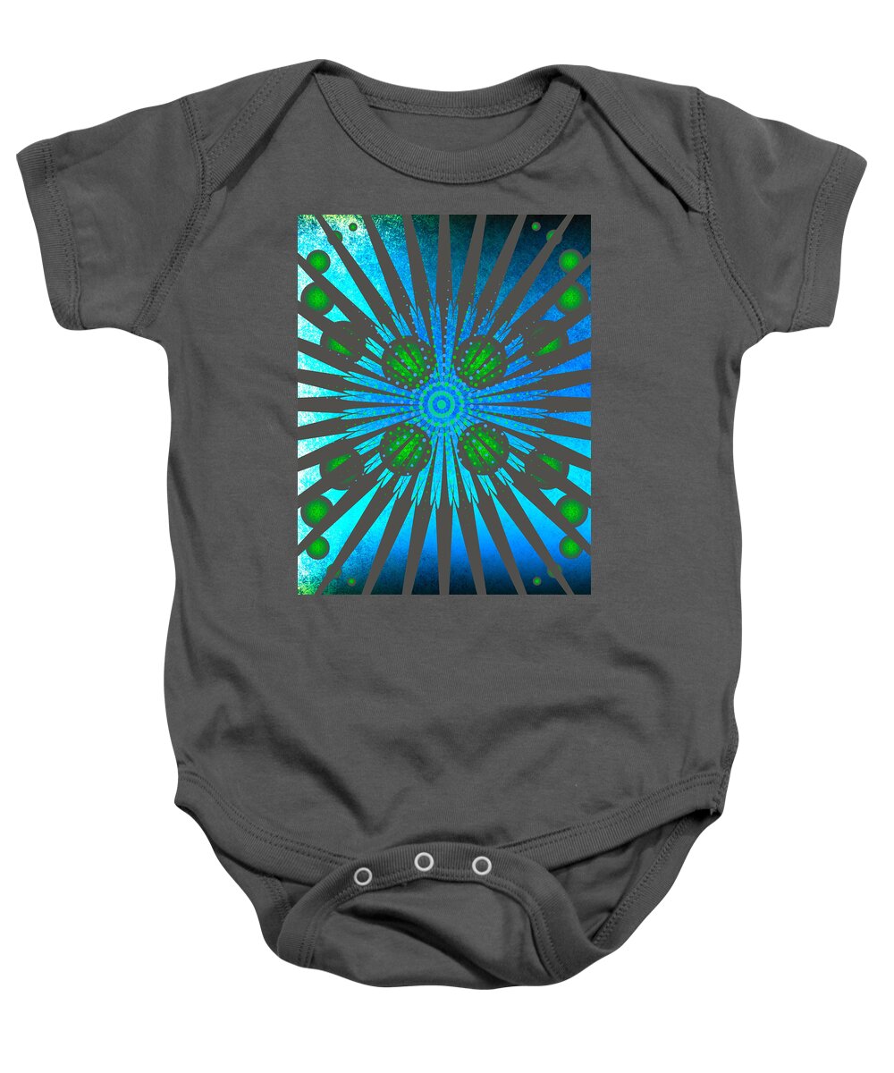 Blue Baby Onesie featuring the digital art Abstract Creation Series 7 by Teri Schuster