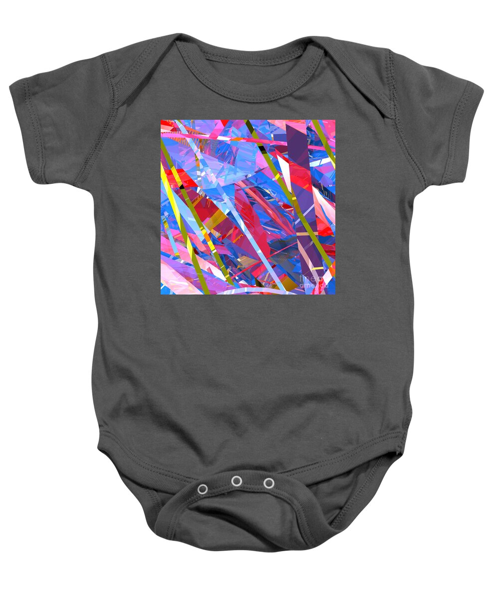 Abstract Baby Onesie featuring the digital art Abstract Curvy 44 by Russell Kightley