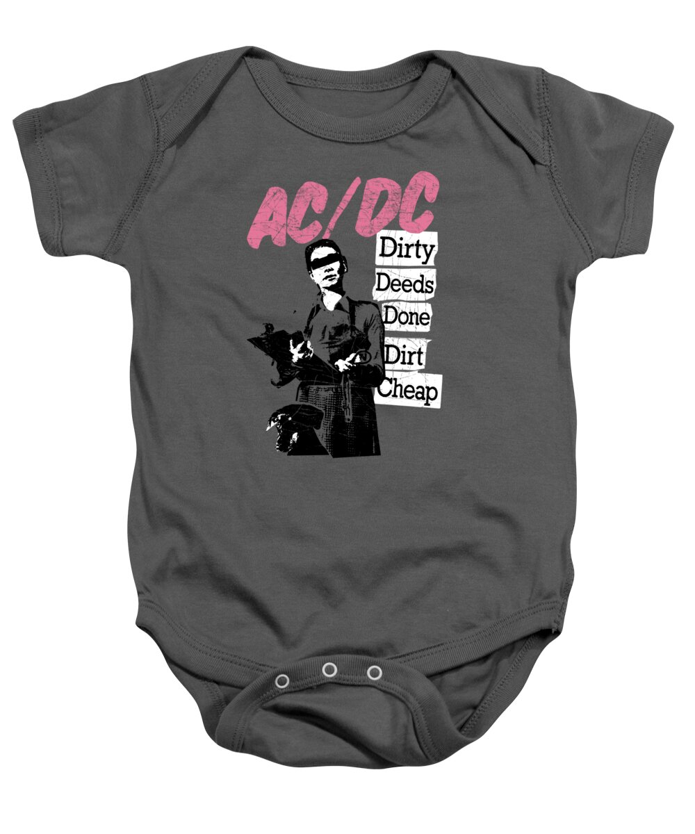  Baby Onesie featuring the digital art Acdc - Dirty Deeds by Brand A