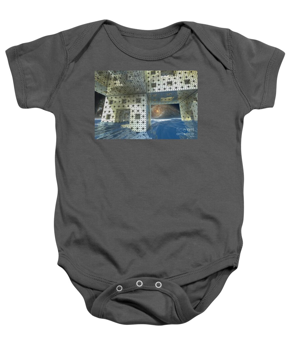 Alien Baby Onesie featuring the digital art Alien Sea By KC by Vintage Collectables