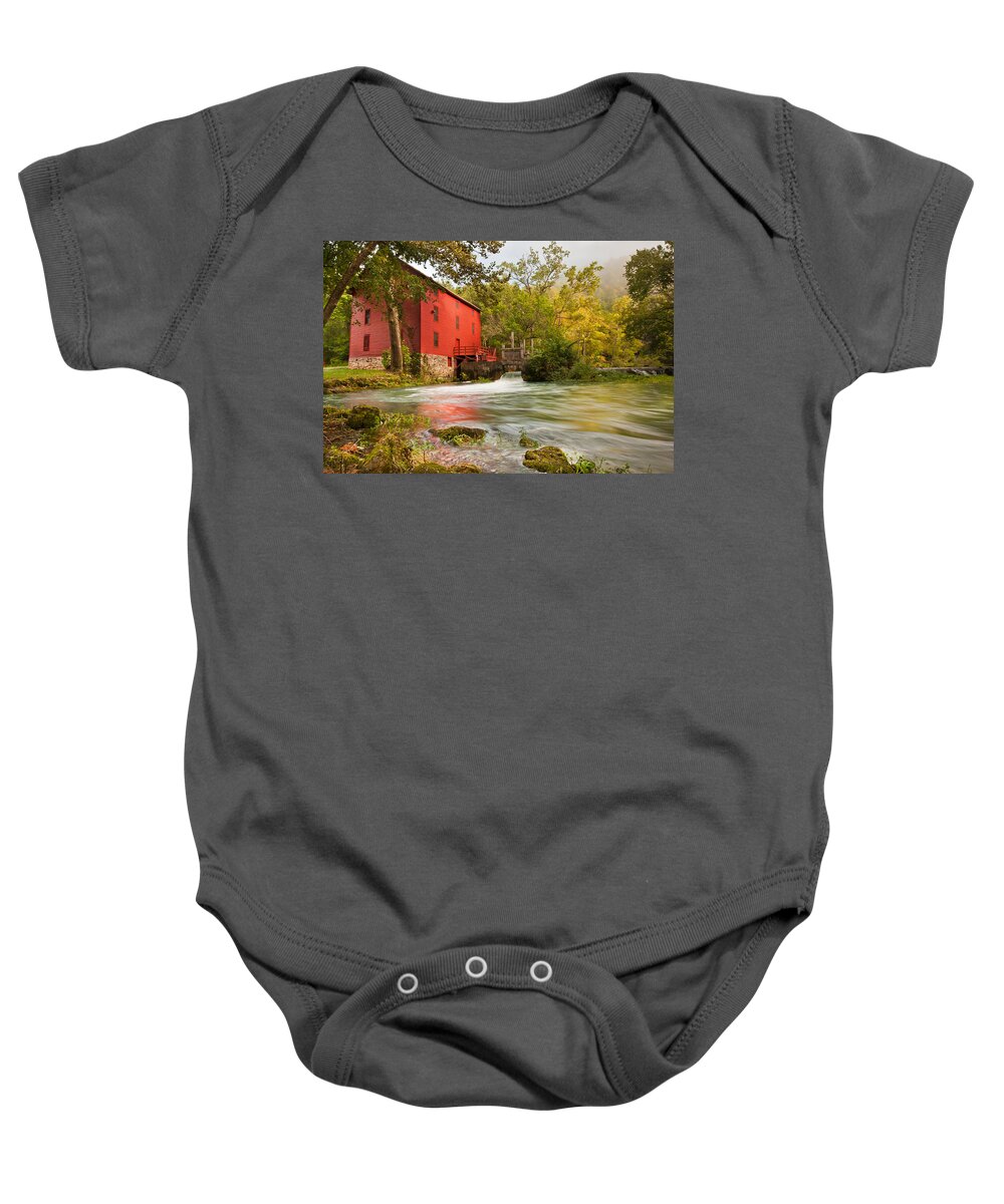 America Baby Onesie featuring the photograph Alley Spring Mill - Eminence Missouri by Gregory Ballos