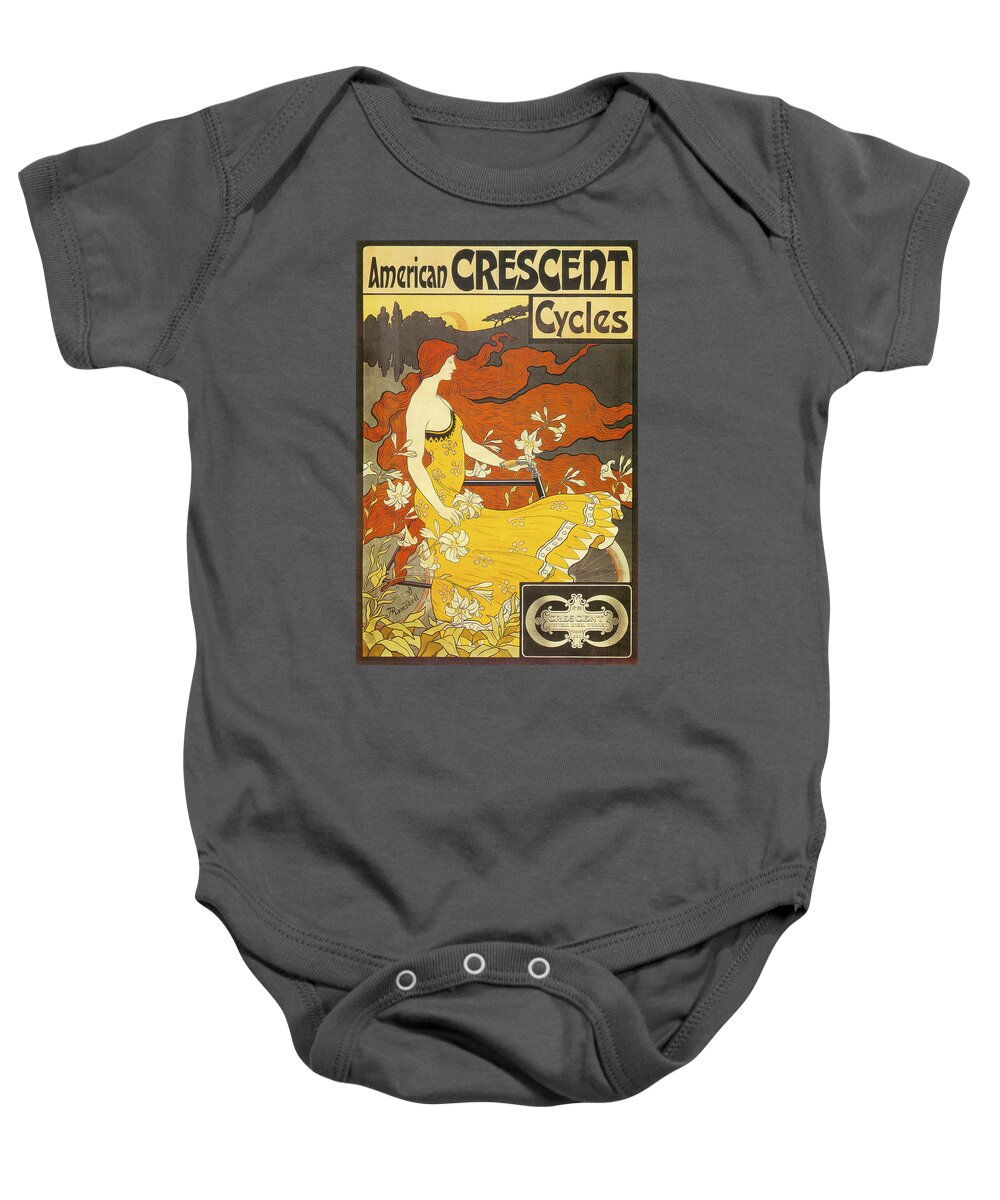 Frederick Winthrop Ramsdell Baby Onesie featuring the photograph American Crescent Cycles 1899 by Frederick Winthrop Ramsdell