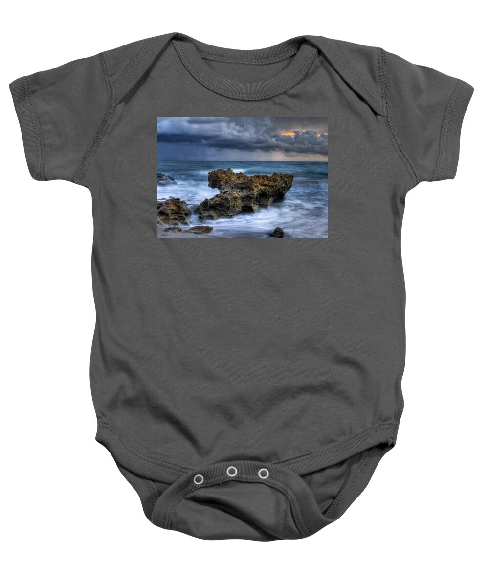 Atlantic Baby Onesie featuring the photograph Angry by Debra and Dave Vanderlaan