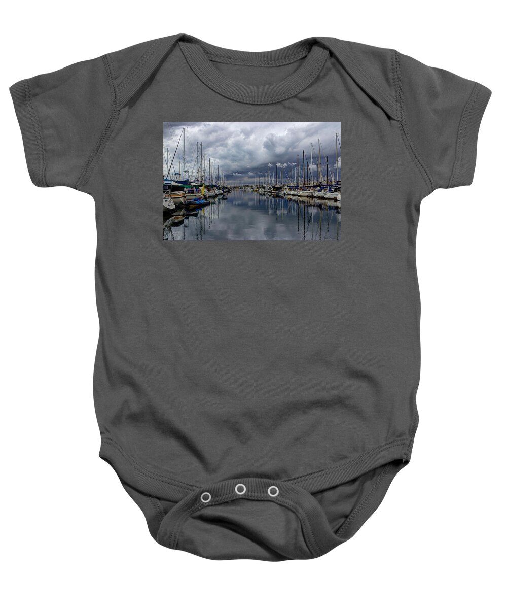 Dock Baby Onesie featuring the photograph Anticipating Rain by Heidi Smith
