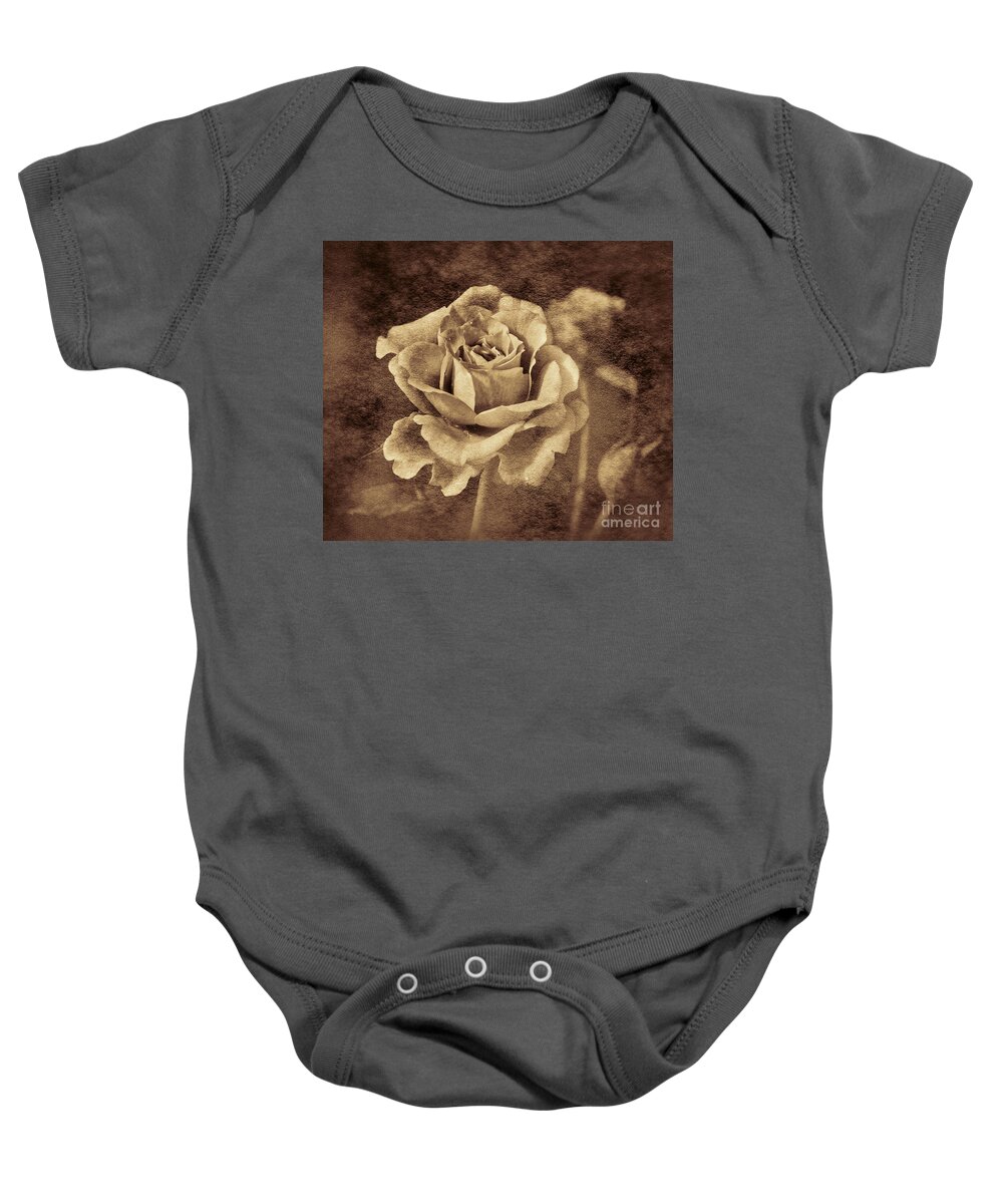 Antique Baby Onesie featuring the photograph Antique Rose by Shirley Mangini