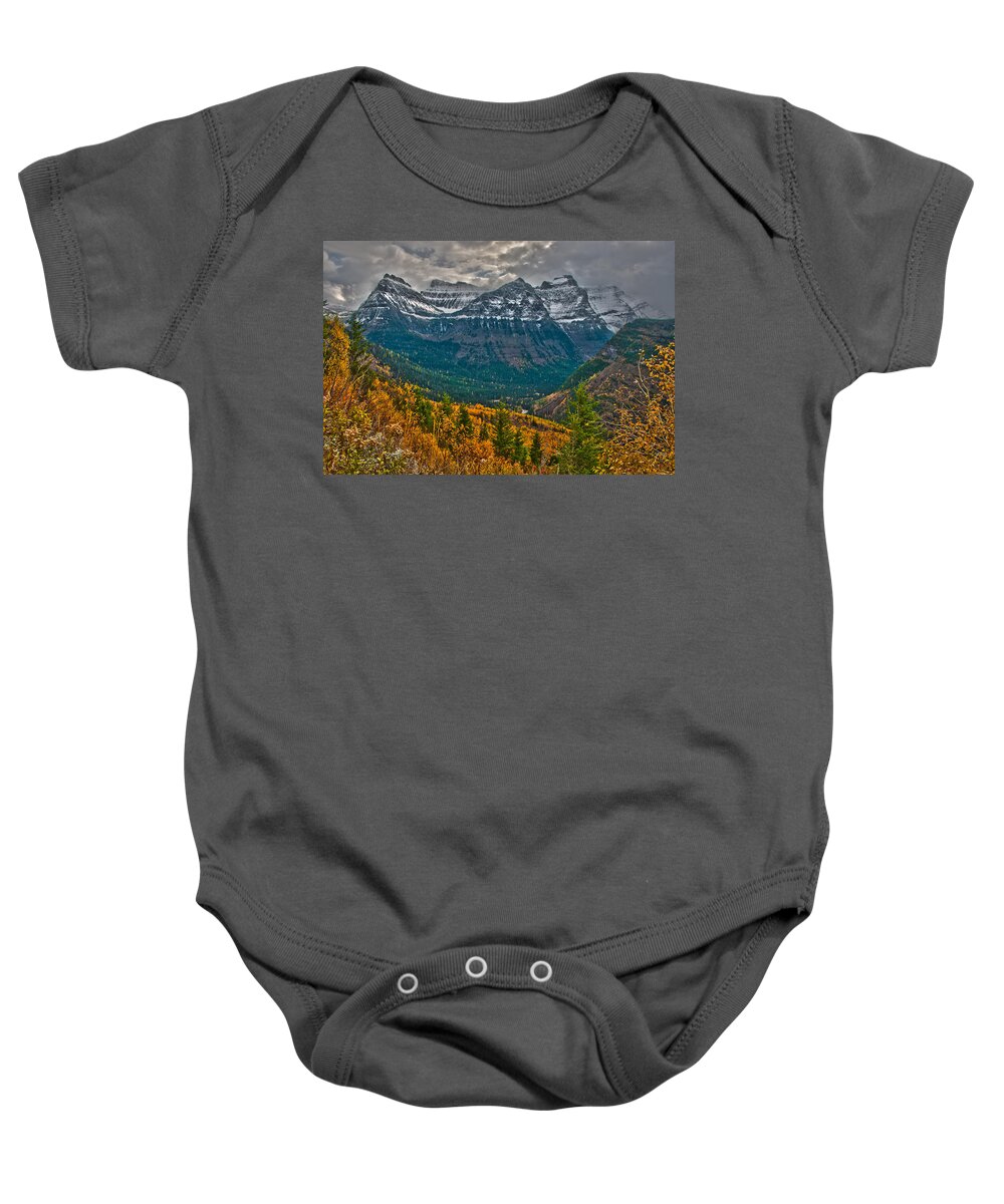 Brenda Jacobs Photography Baby Onesie featuring the photograph Aspens in Glacier by Brenda Jacobs
