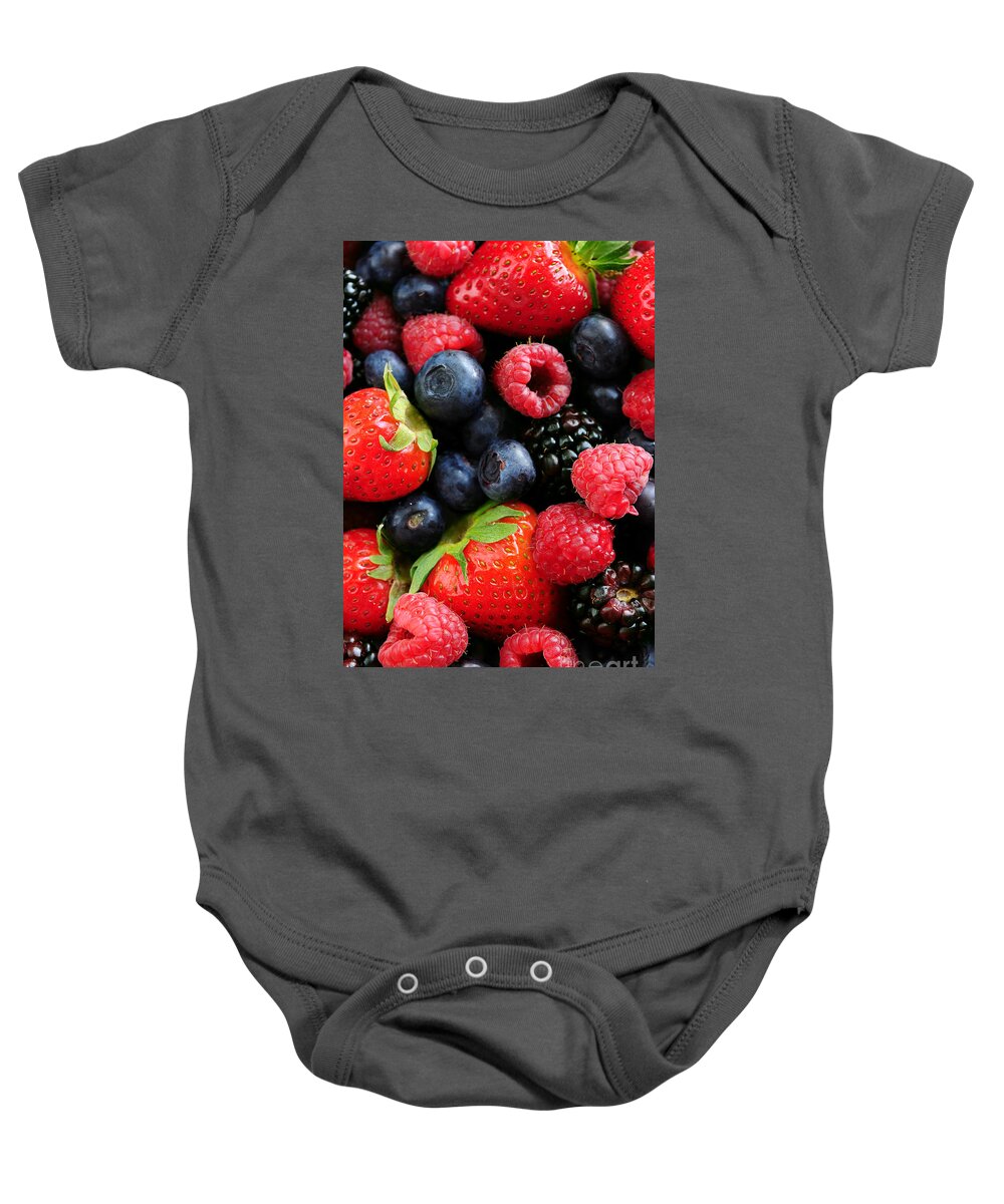 Berry Baby Onesie featuring the photograph Assorted fresh berries 5 by Elena Elisseeva