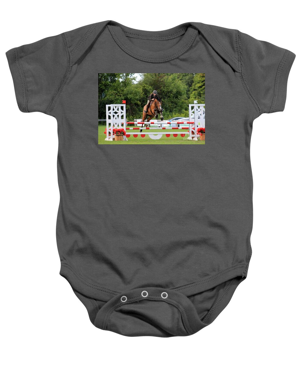 Horse Baby Onesie featuring the photograph At-su-jumper43 by Janice Byer