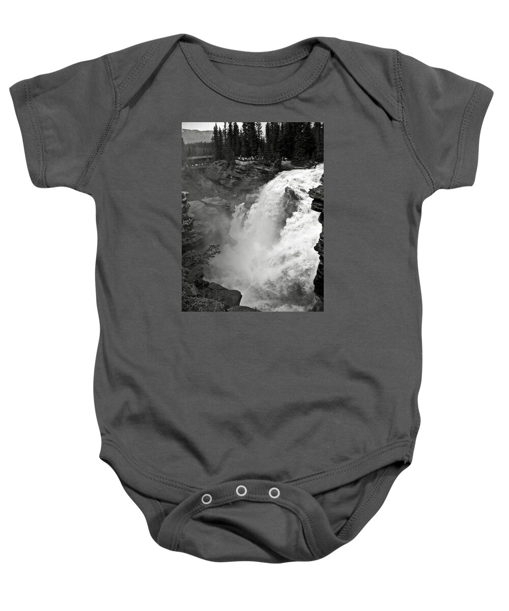 Bw Baby Onesie featuring the photograph Athabasca Falls by RicardMN Photography