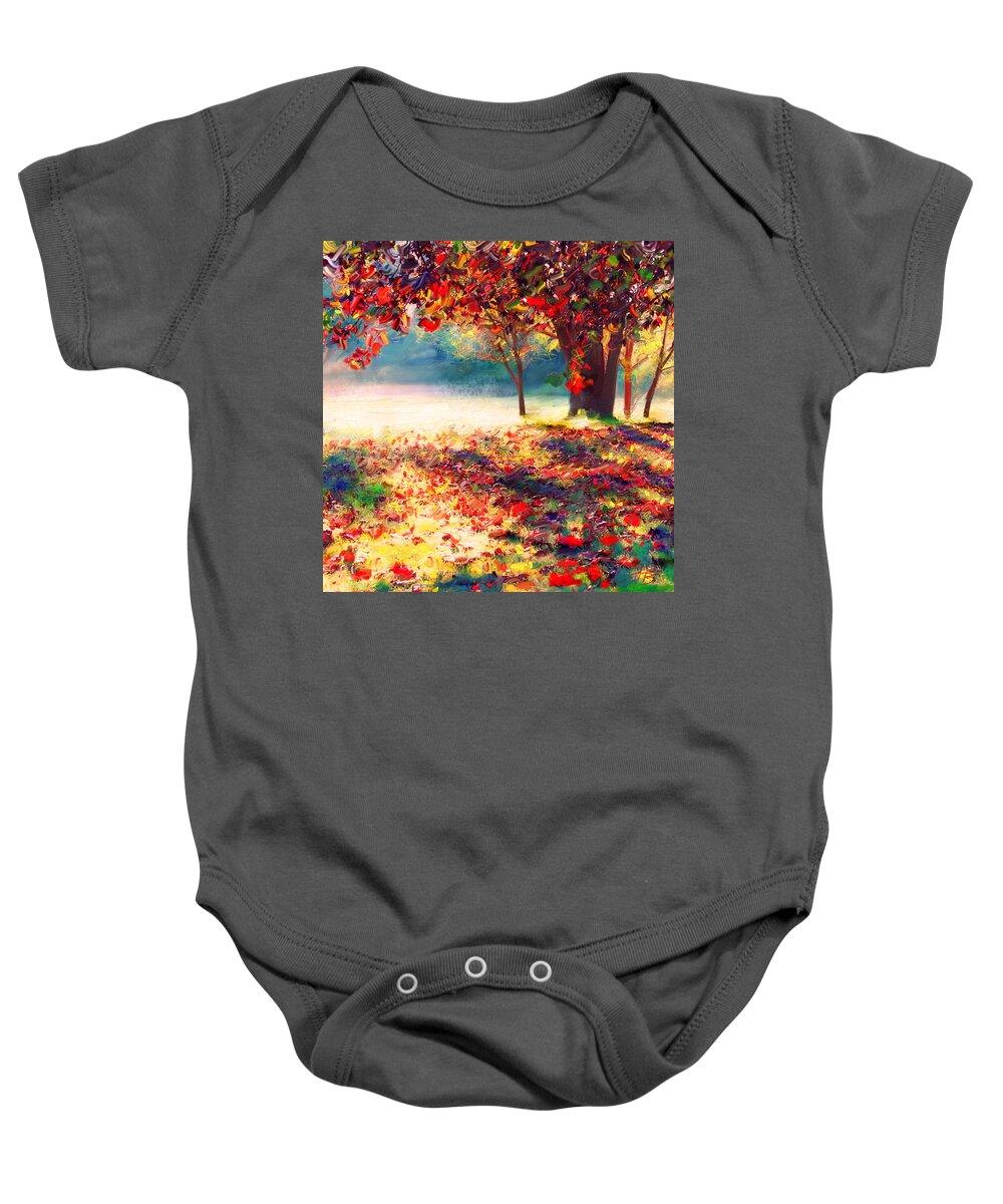 Painting Baby Onesie featuring the painting Autumn 2 by Angie Braun