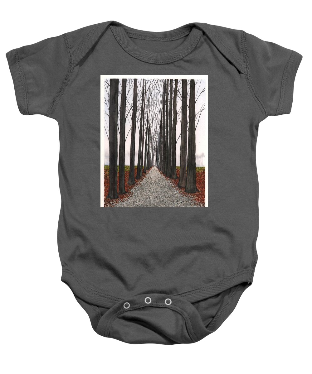 Winter Baby Onesie featuring the painting Winter by Hilda Wagner