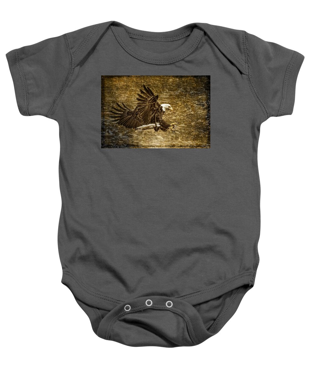 Bald Eagle Capture Baby Onesie featuring the photograph Bald Eagle Capture by Wes and Dotty Weber