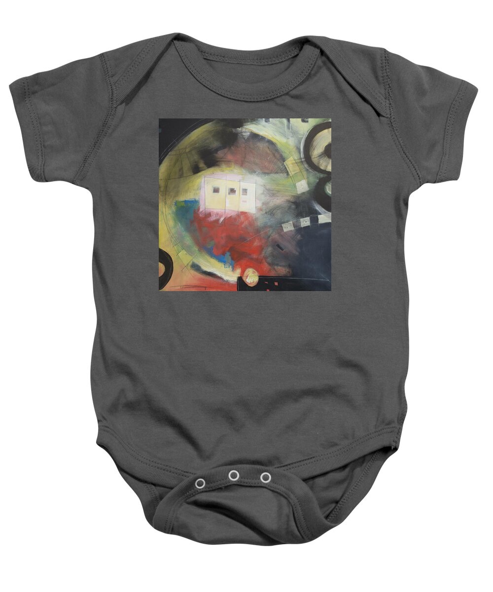 Ball Baby Onesie featuring the painting Ball Return by Tim Nyberg