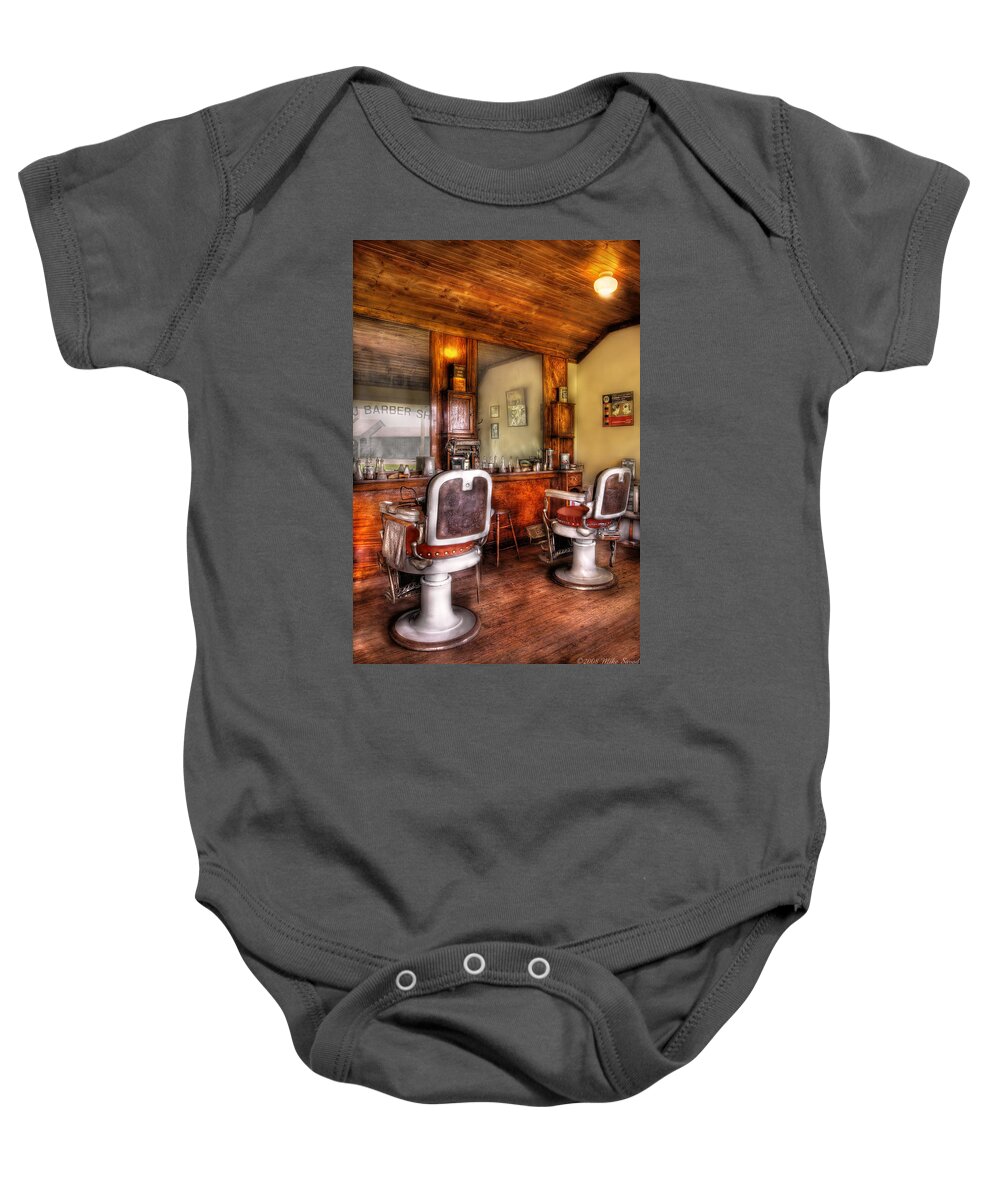 Barber Baby Onesie featuring the photograph Barber - The Barber Shop II by Mike Savad