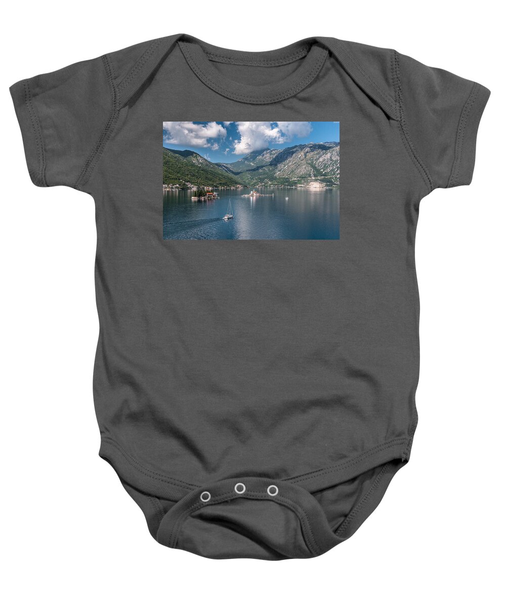 Sea Baby Onesie featuring the photograph Bay of Kotor by Sergey Simanovsky