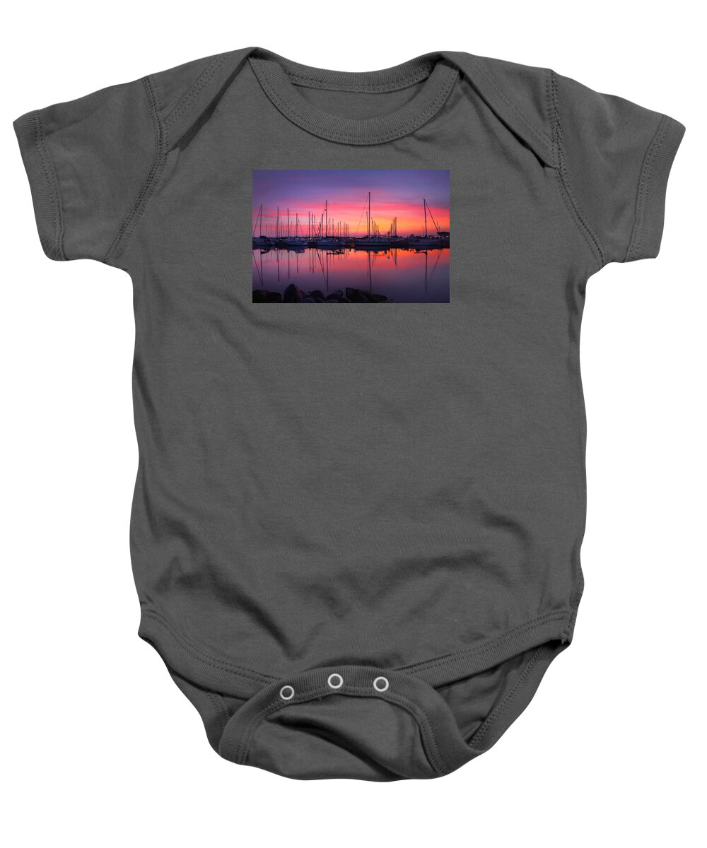 Bayfield Wisconsin Baby Onesie featuring the photograph Bayfield Wisconsin Magical Morning Sunrise by Wayne Moran