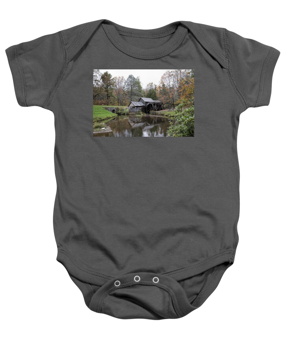 Mabry Mill Baby Onesie featuring the photograph Beautiful Historical Mabry Mill by Kathy Clark
