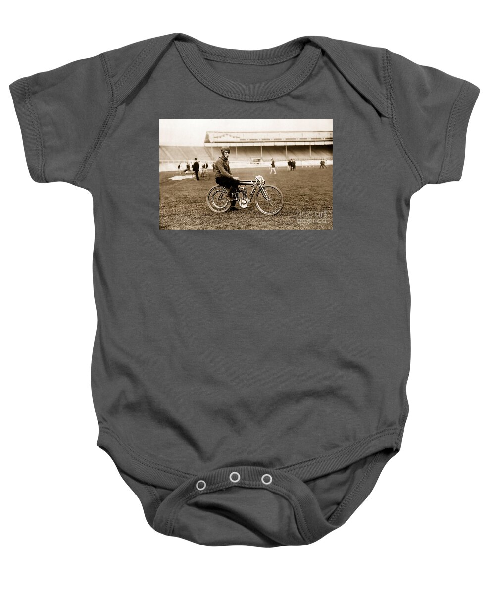 Motorcycle Baby Onesie featuring the photograph Before the Ride by Jon Neidert
