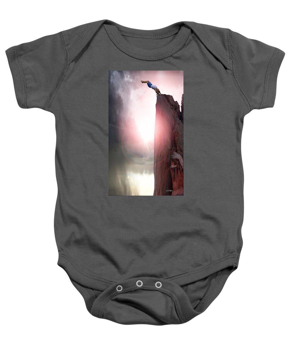 Faith Baby Onesie featuring the mixed media Believe by Bill Stephens