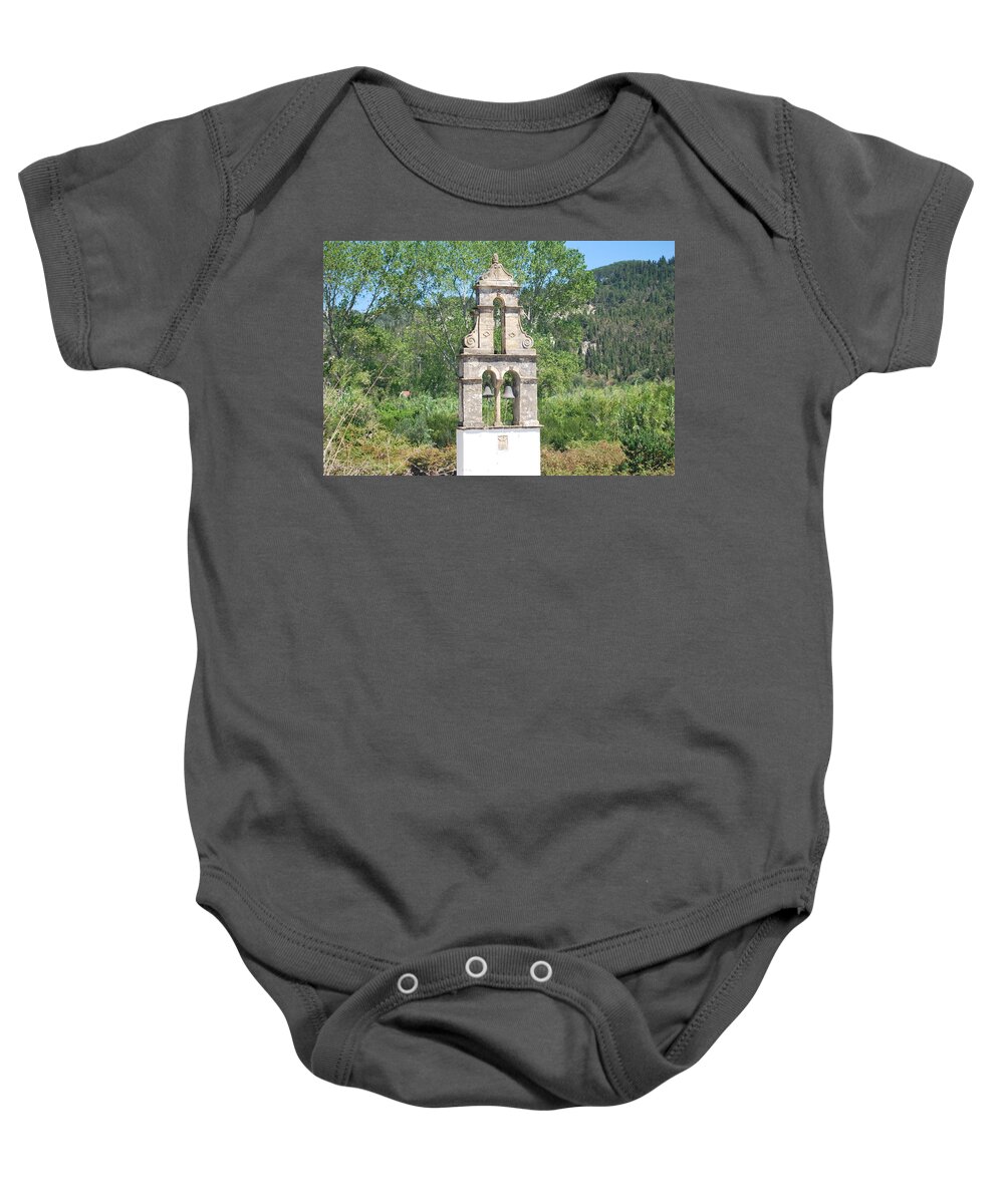 Bell Tower Baby Onesie featuring the photograph Bell Tower 1584 1 by George Katechis