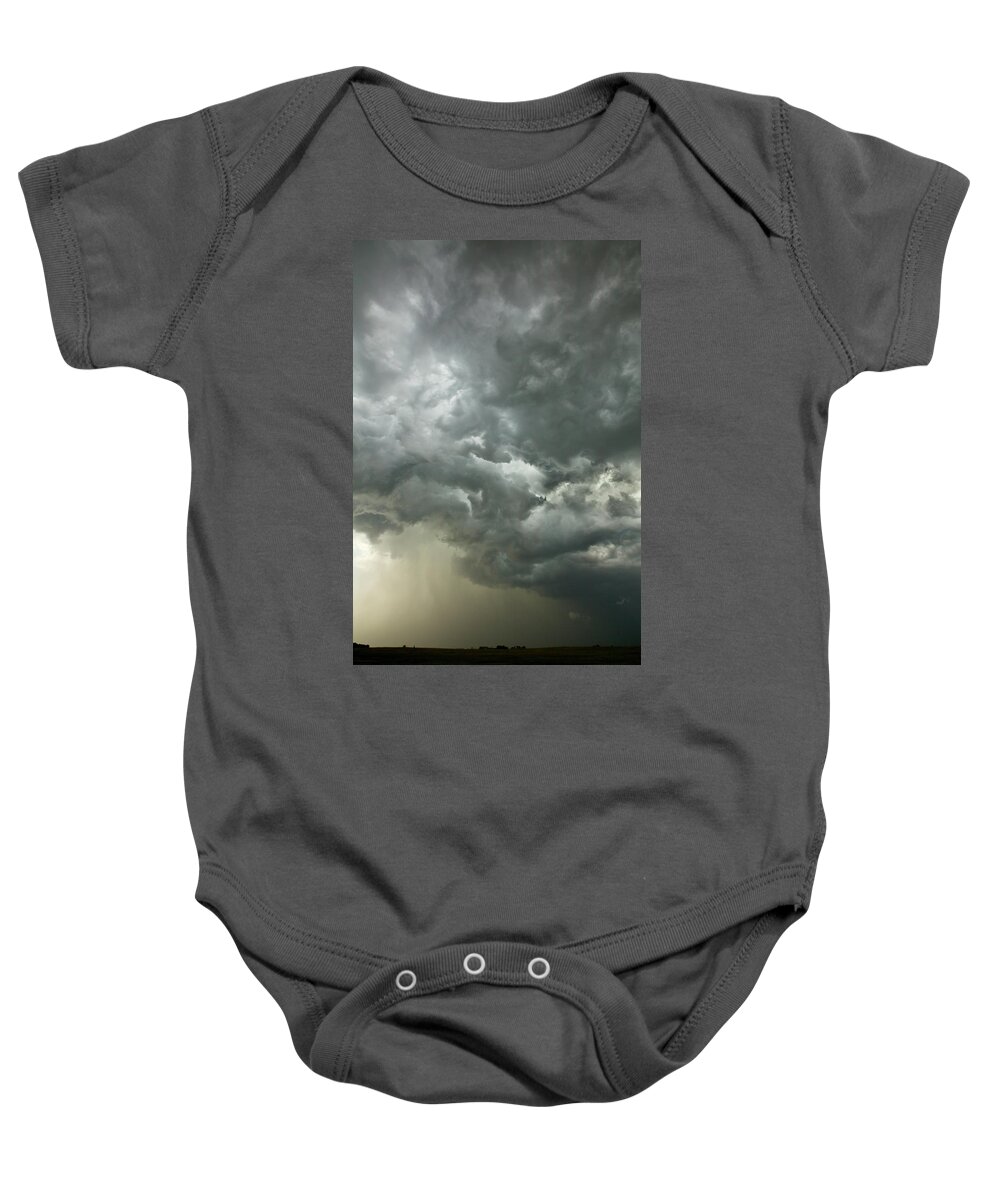 00559185 Baby Onesie featuring the photograph Billowing Clouds At Sunset North Dakota by 