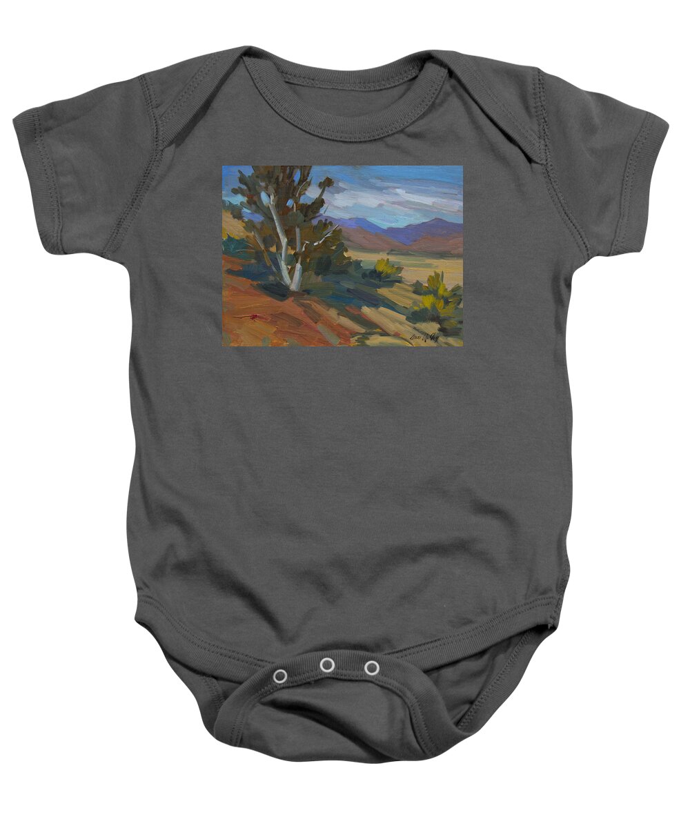 Birch Tree Baby Onesie featuring the painting Birch Tree at Walker Valley by Diane McClary