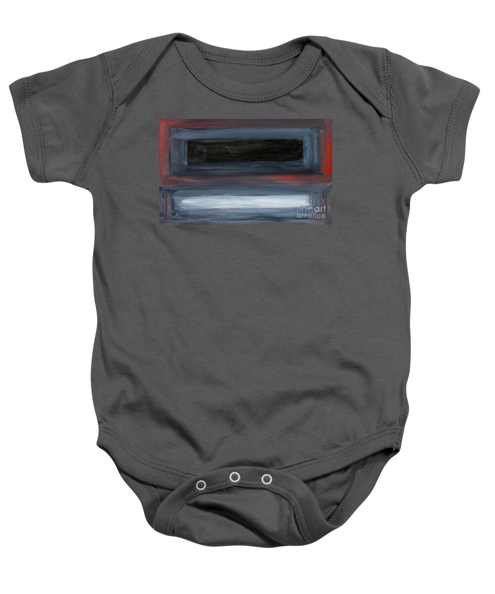 Abstract Baby Onesie featuring the painting Black Gray Red after Rothko by Anne Cameron Cutri