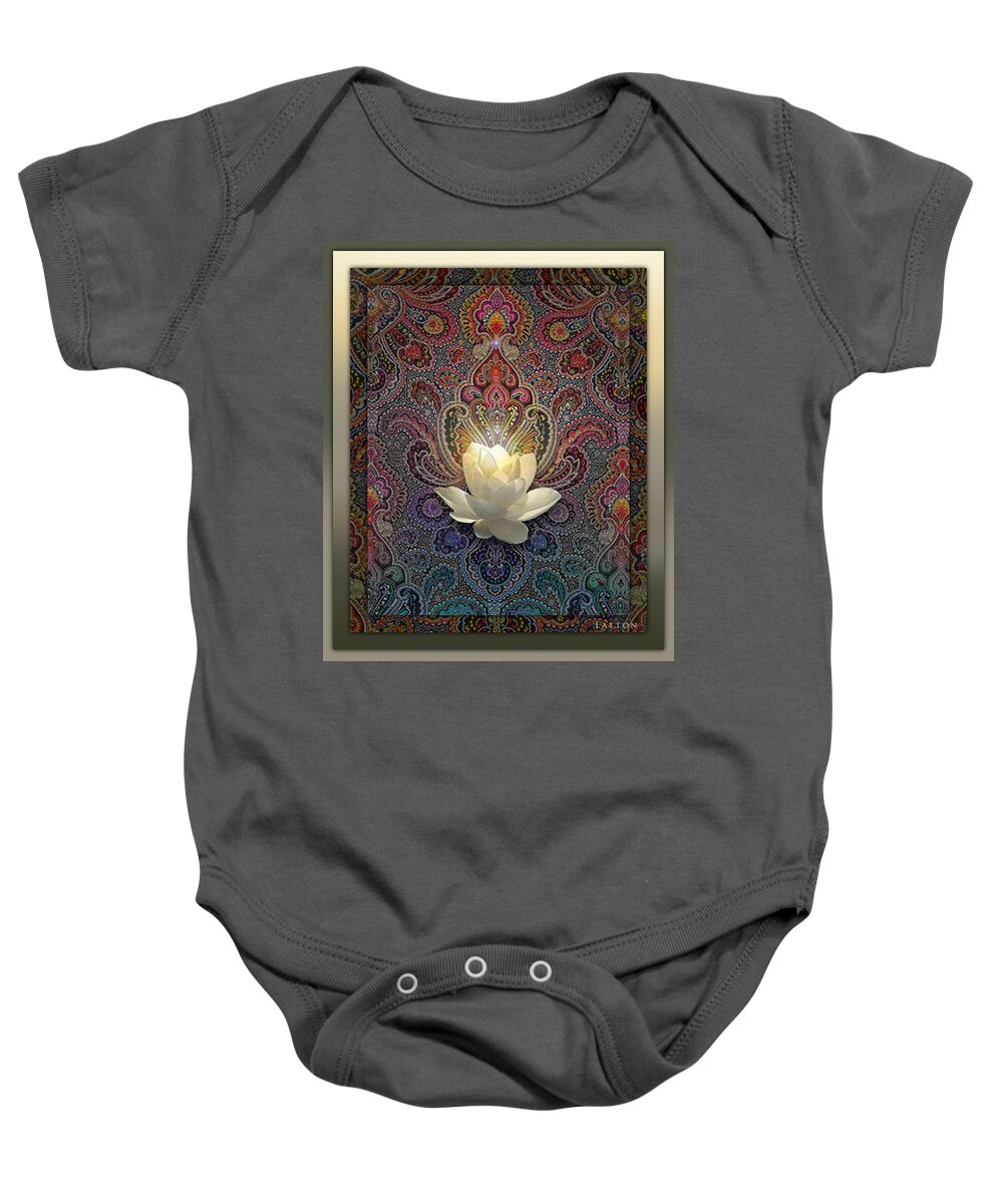 Lotus Baby Onesie featuring the photograph Bloom by Richard Laeton
