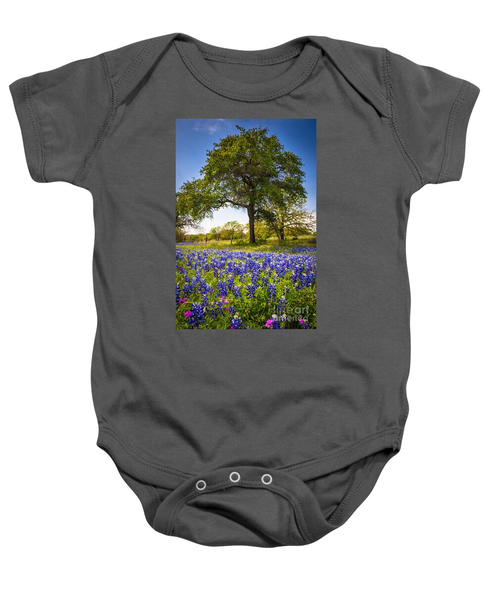 America Baby Onesie featuring the photograph Bluebonnet Meadow by Inge Johnsson