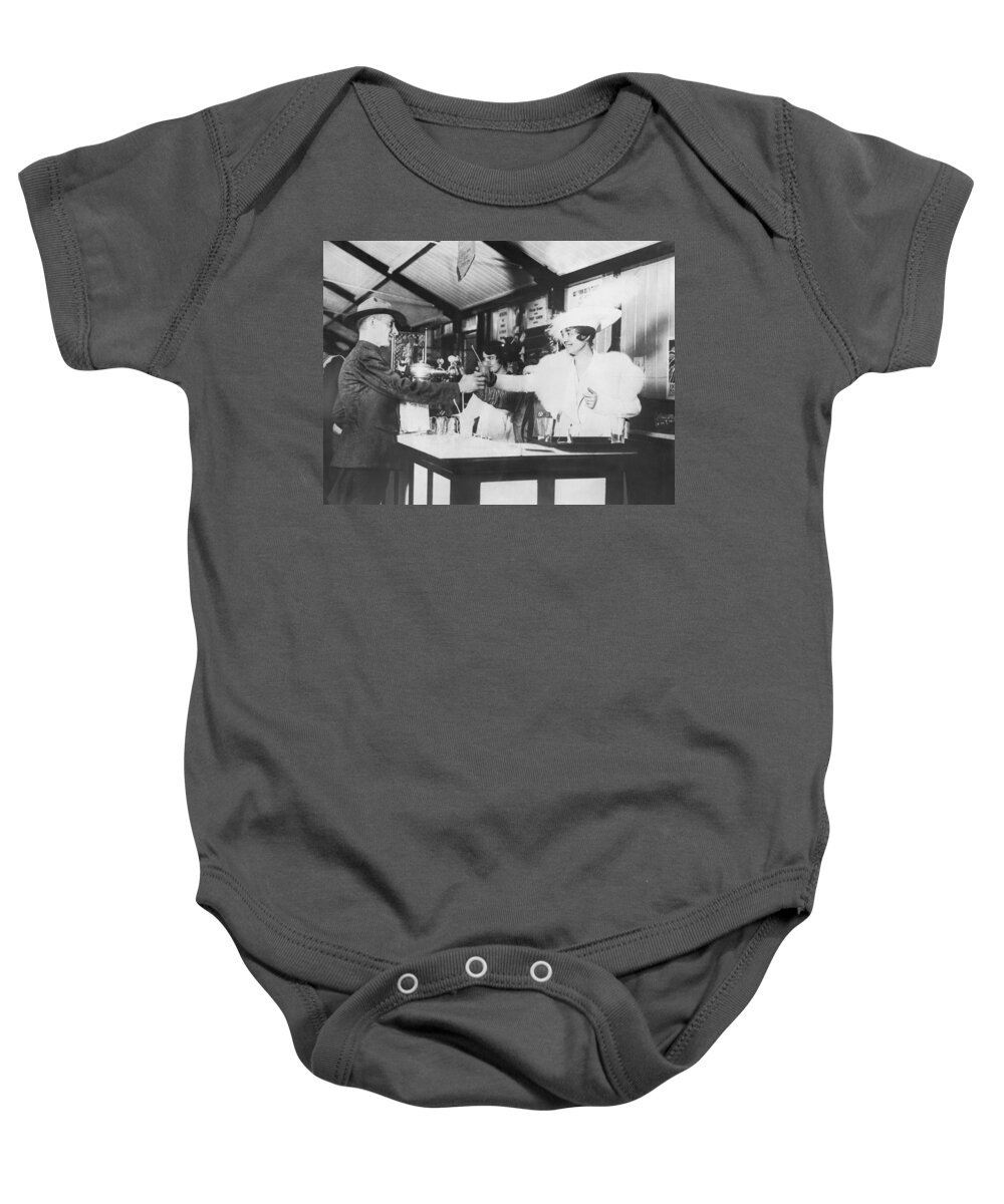 1910s Baby Onesie featuring the photograph British Help American Soldiers by Underwood Archives
