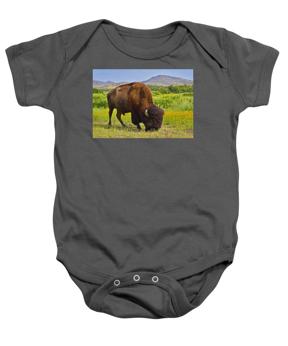 Buffalo Soldier Baby Onesie featuring the photograph Buffalo Soldier by Skip Hunt