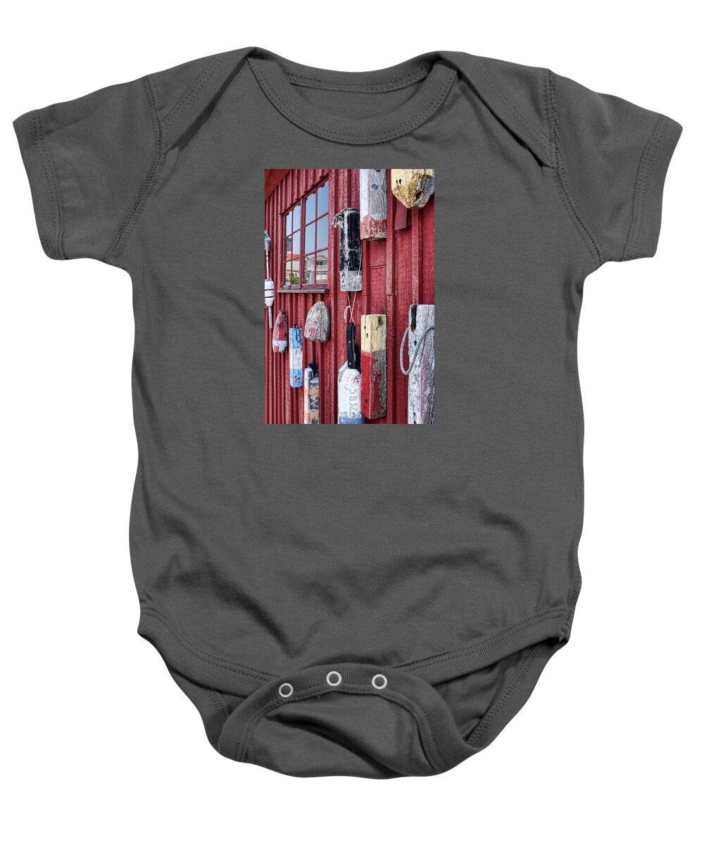 Buoys Baby Onesie featuring the photograph Buoys on Motif 1 by Nikolyn McDonald