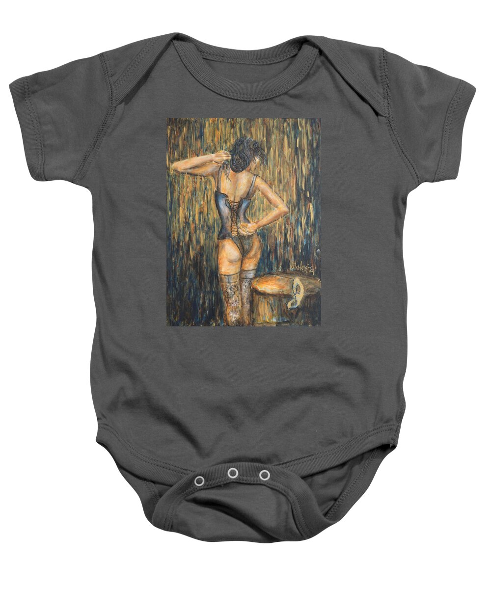 Sexy Baby Onesie featuring the painting Burlesque II by Nik Helbig