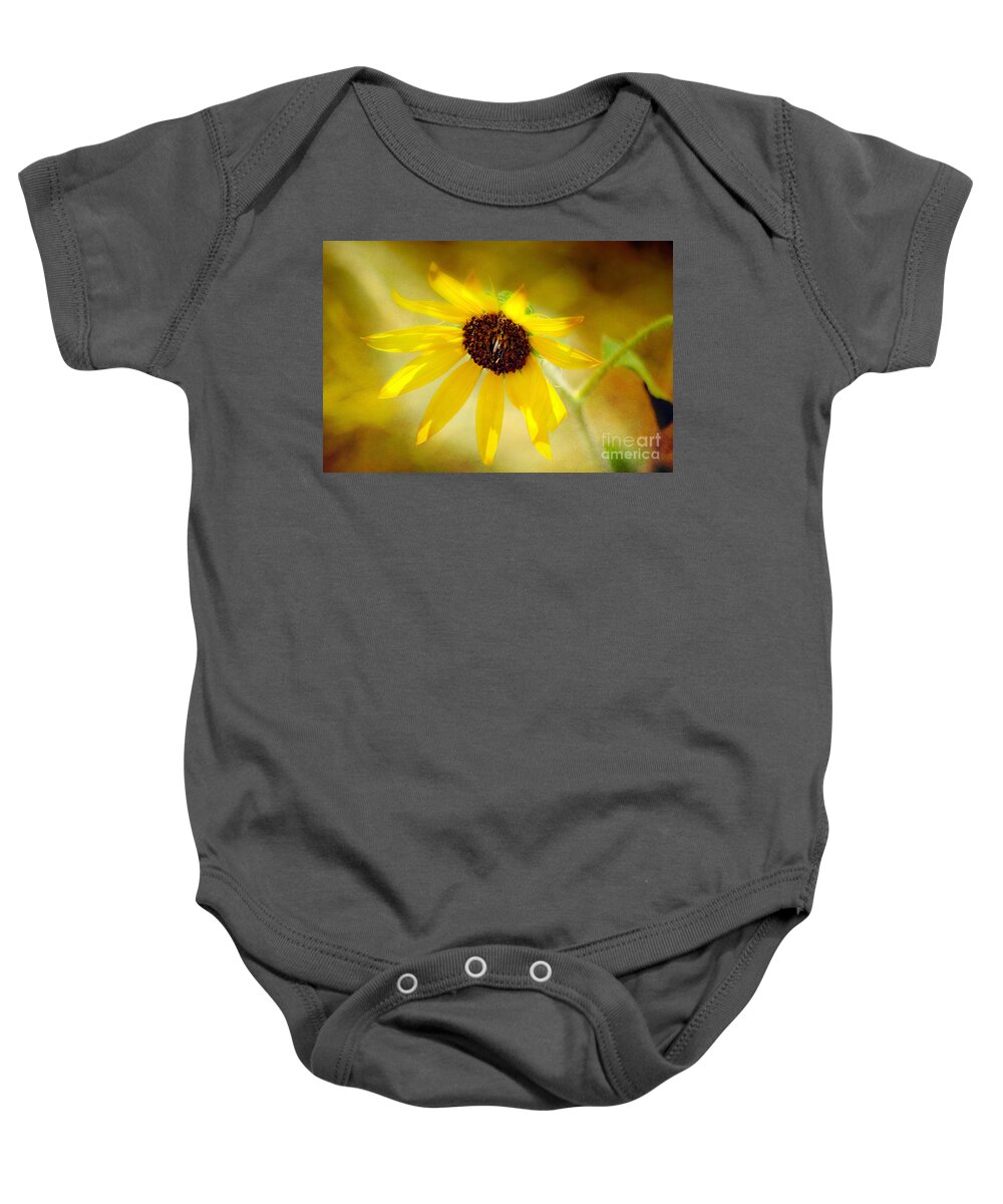 Peggy Franz Photography Baby Onesie featuring the photograph Burst of Sun Shine Wildflower by Peggy Franz
