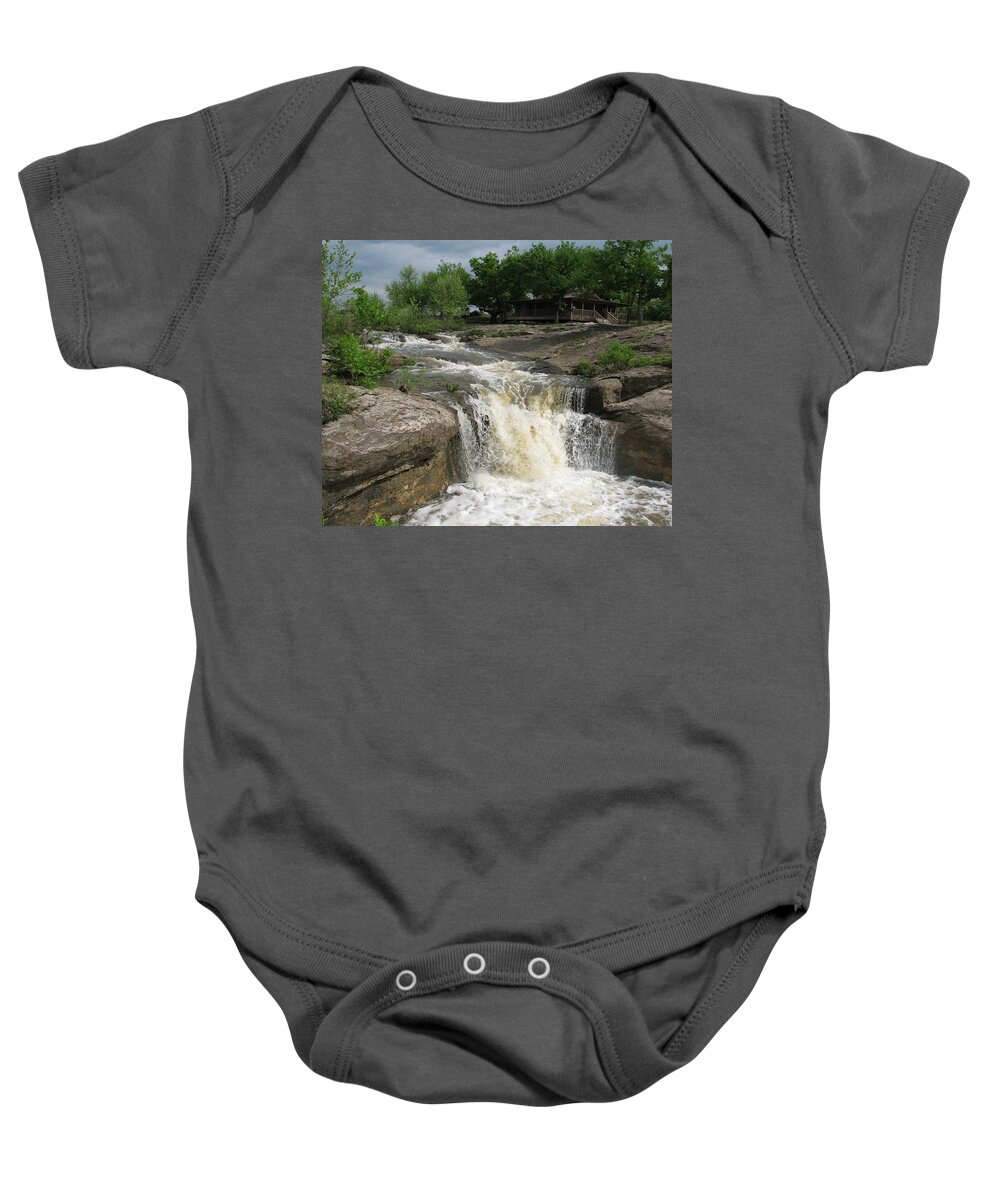 Butcher Falls Baby Onesie featuring the photograph Butcher Falls by Keith Stokes