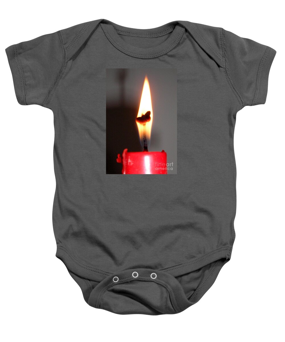 Butterfly Baby Onesie featuring the photograph Butterfly Flame by Karen Jane Jones