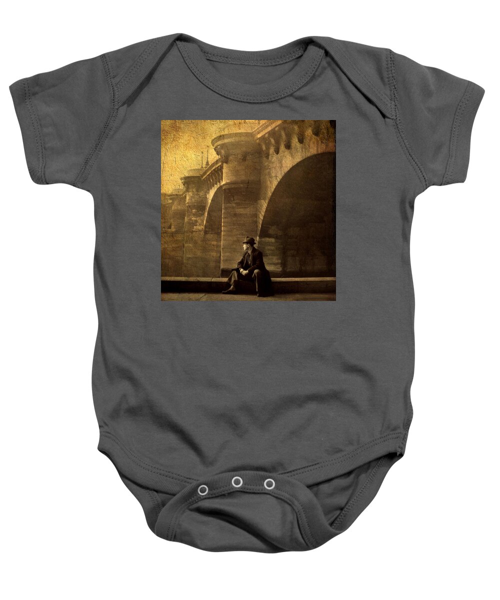 Paris Baby Onesie featuring the photograph By The Seine by Jessica Jenney