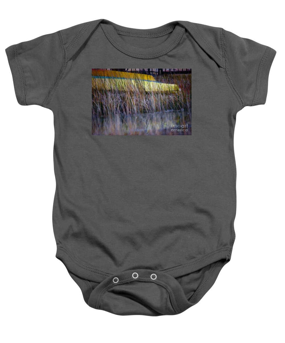 Canoe Baby Onesie featuring the photograph By The Water by Dale Powell