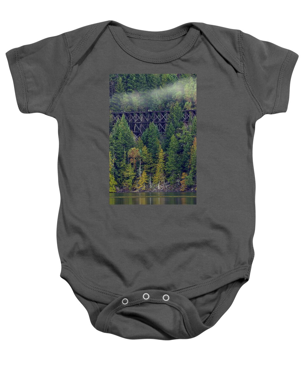 Forest Baby Onesie featuring the photograph Cameron Trestle by Randy Hall
