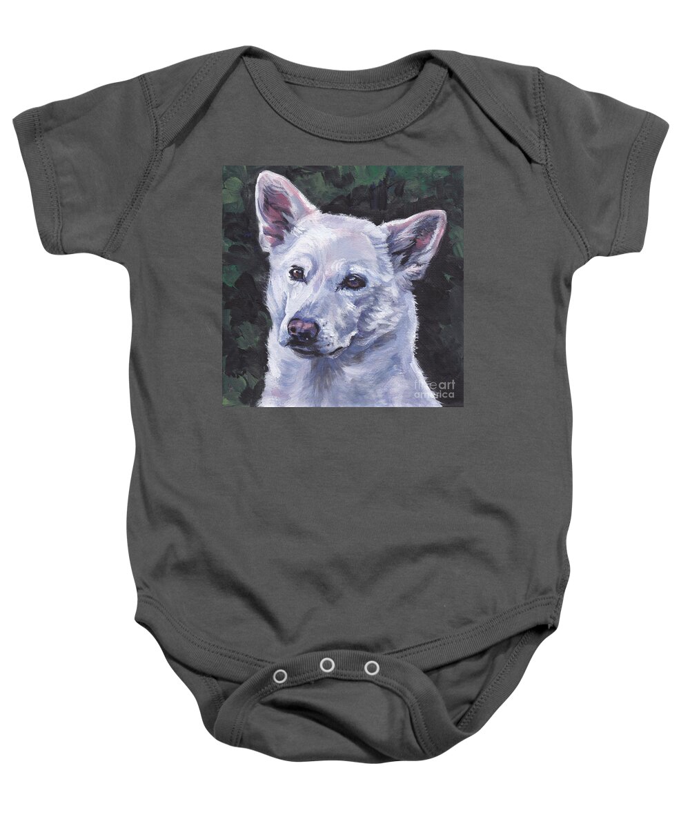 Canaan Dog Baby Onesie featuring the painting Canaan Dog by Lee Ann Shepard
