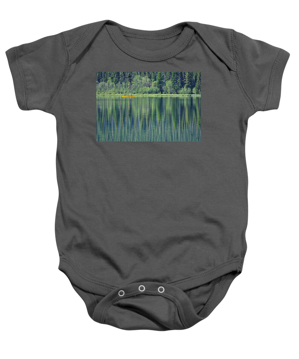 Pyramid Lake Baby Onesie featuring the photograph Canoeing on Pyramid Lake by Stuart Litoff