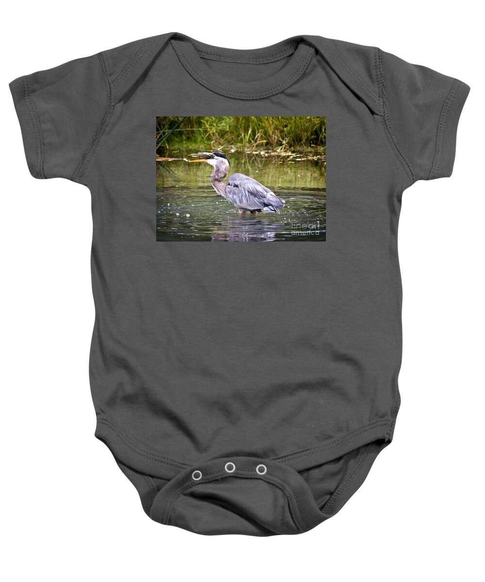  Baby Onesie featuring the photograph Catching Fish by Cheryl Baxter