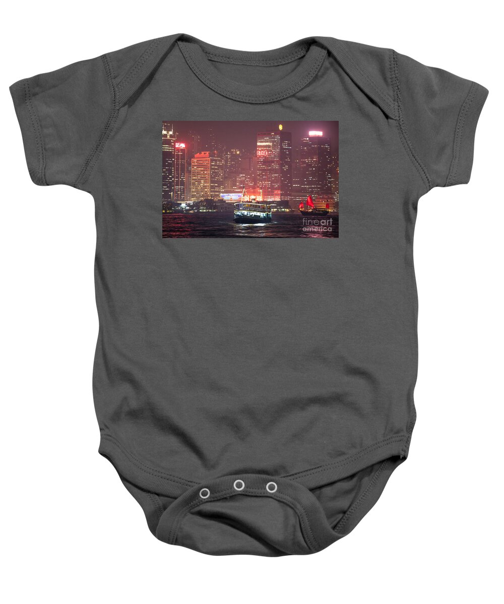 China Baby Onesie featuring the photograph Chinese junk sail in Hong Kong by Matteo Colombo